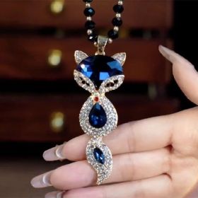 Autumn And Winter Fashion Long Necklace Accessories Clothing Pendant Jewelry (Color: Blue)