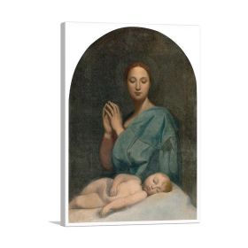 The Virgin With The Sleeping Infant Jesus (Type: Standard Framed Canvas Print, size: 32" x 24" / 80cm x 60cm (approx))